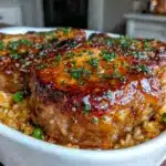 crispy pork chops and rice casserole - featured image