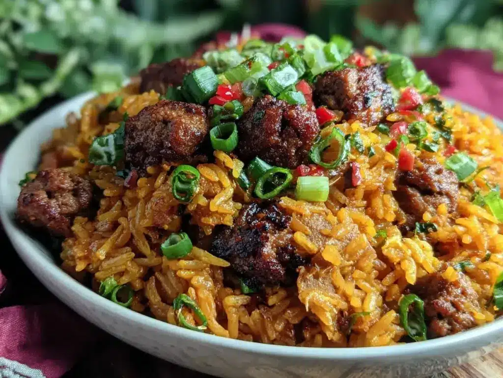 dirty rice with ground pork and chicken livers - featured image