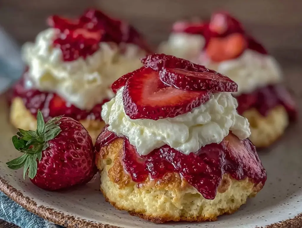 fluffy strawberry shortcake hearts - featured image