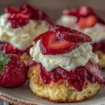fluffy strawberry shortcake hearts - featured image