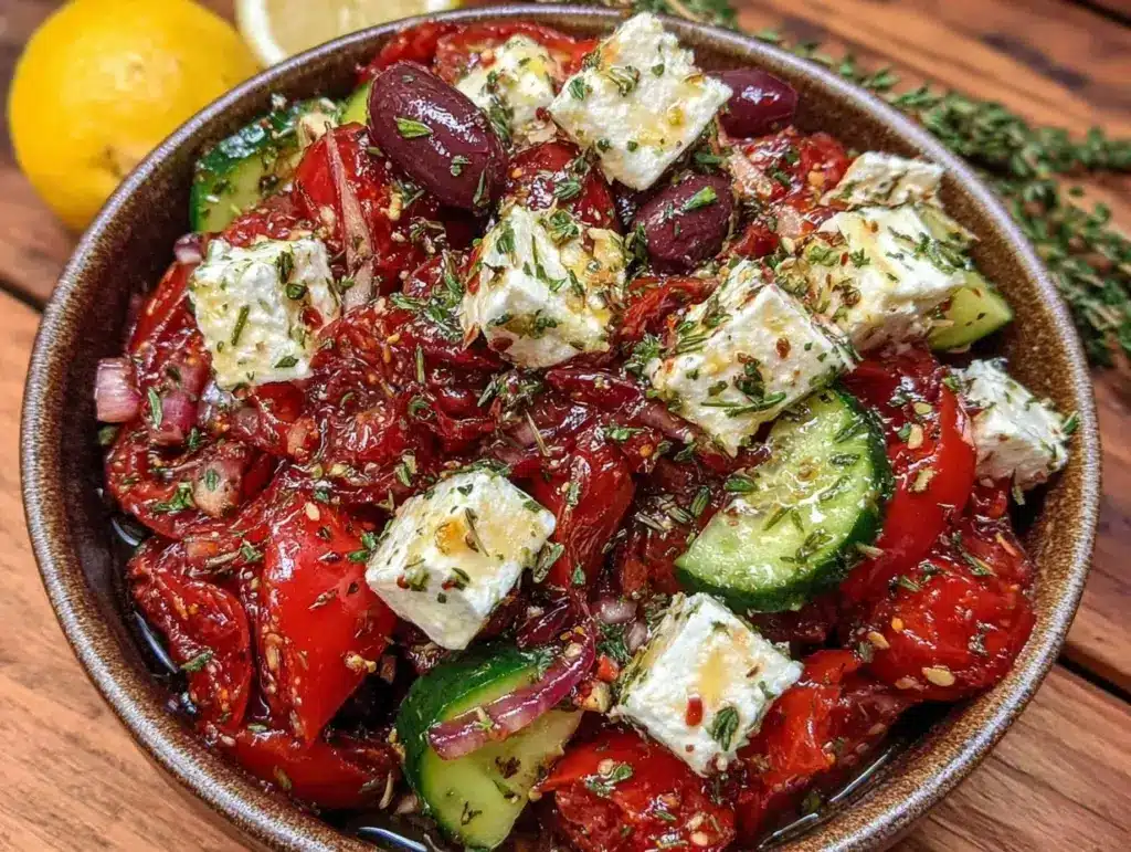 fresh greek salad recipe - featured image