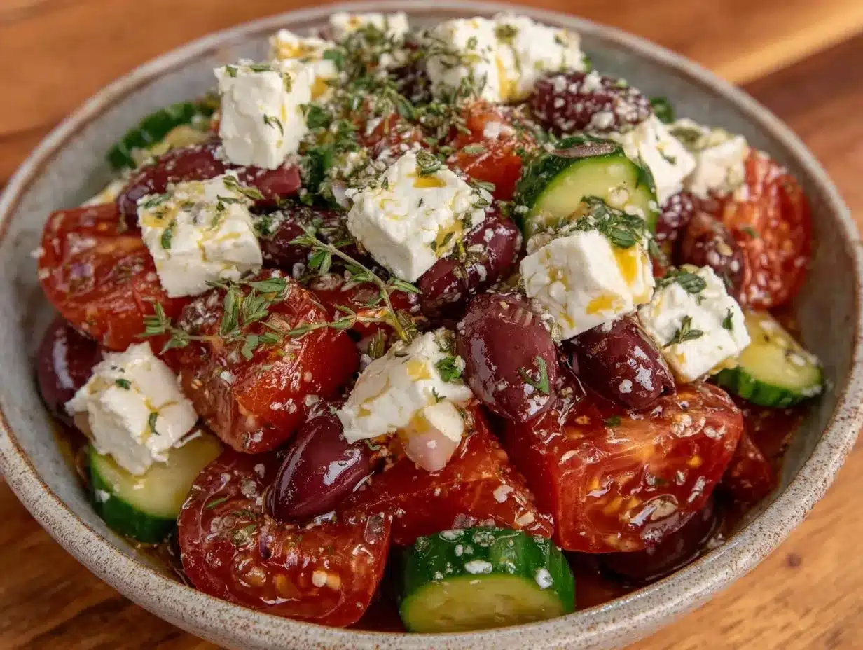 fresh greek salad recipe preparation steps