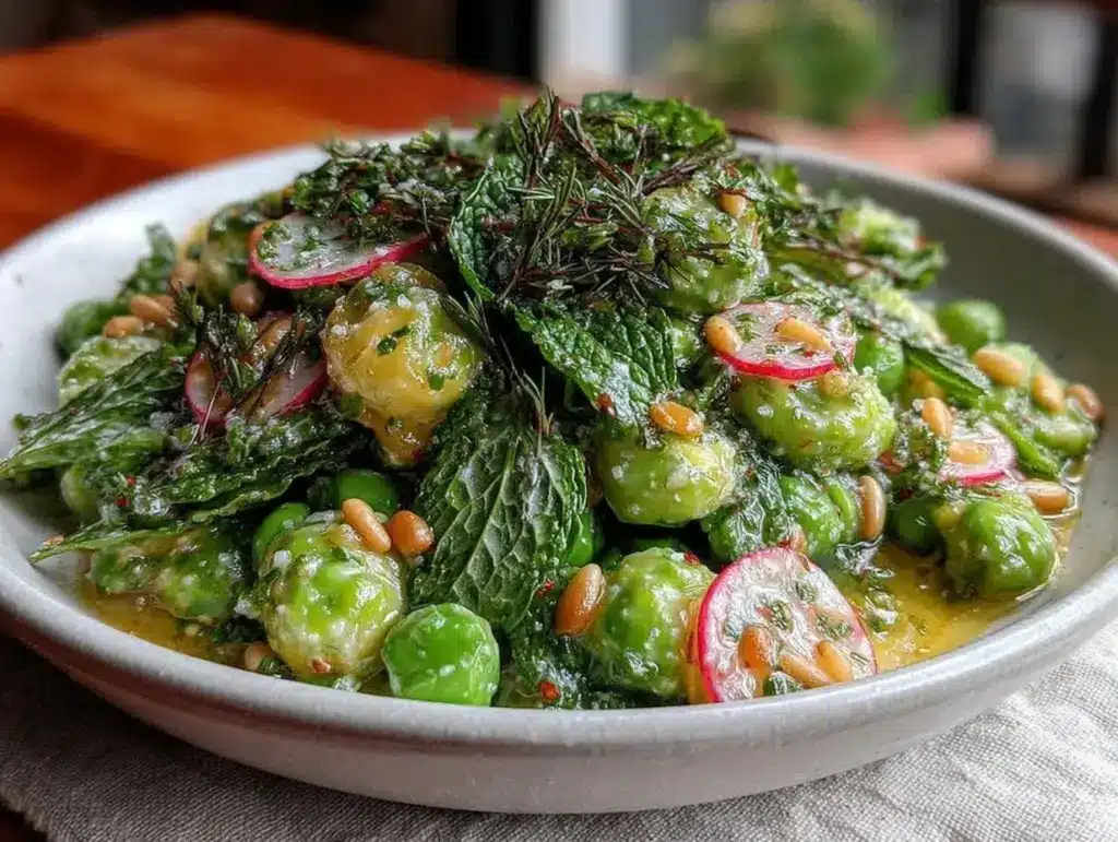 fresh pea and mint salad - featured image