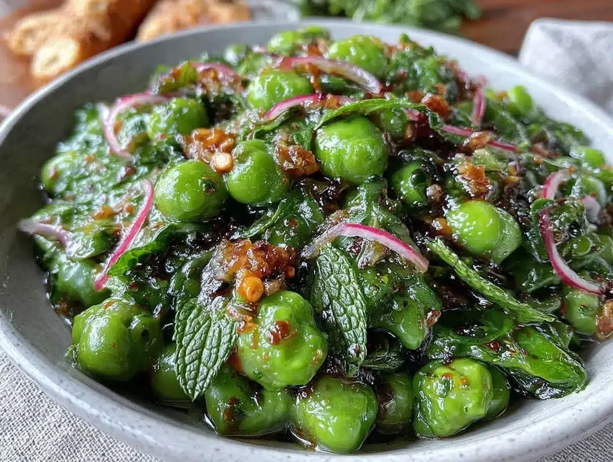 fresh pea and mint salad preparation steps