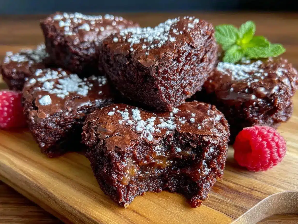 fudgy heart shaped brownies preparation steps