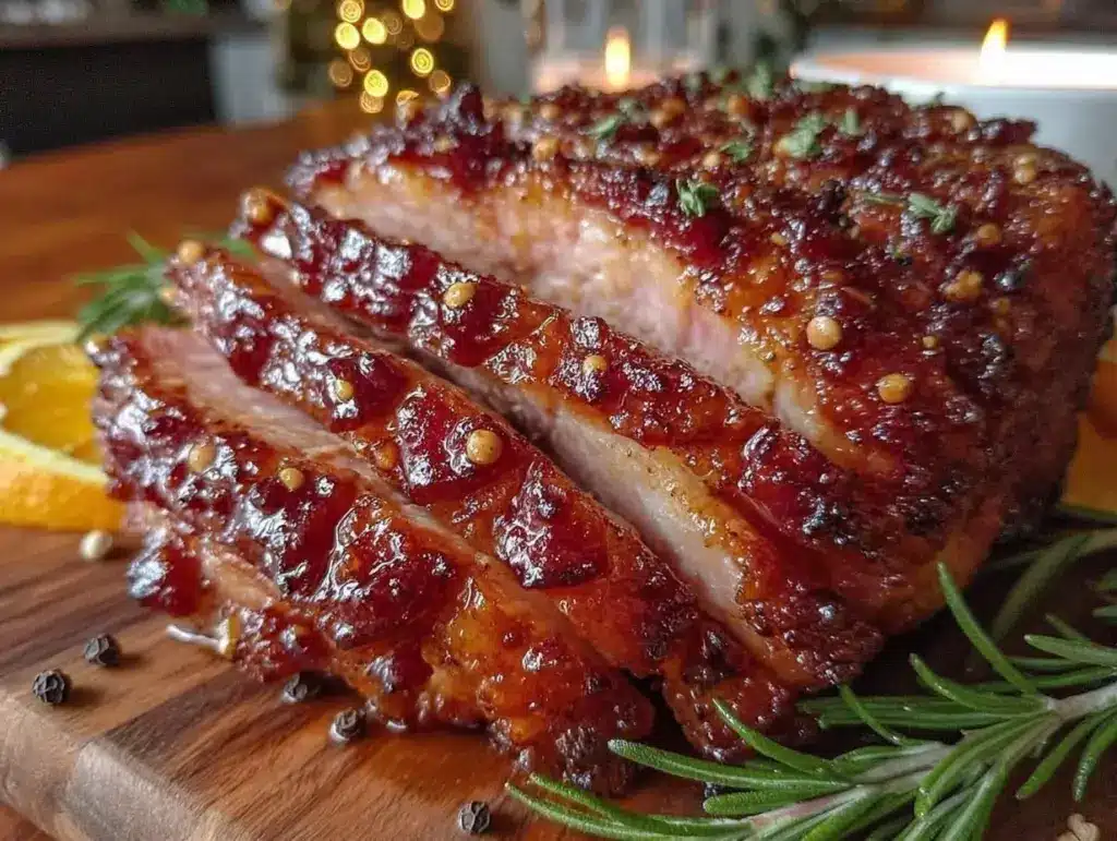 glazed honey mustard Easter ham - featured image