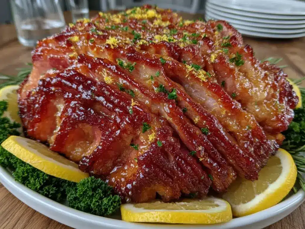 lemon glazed Easter ham - featured image