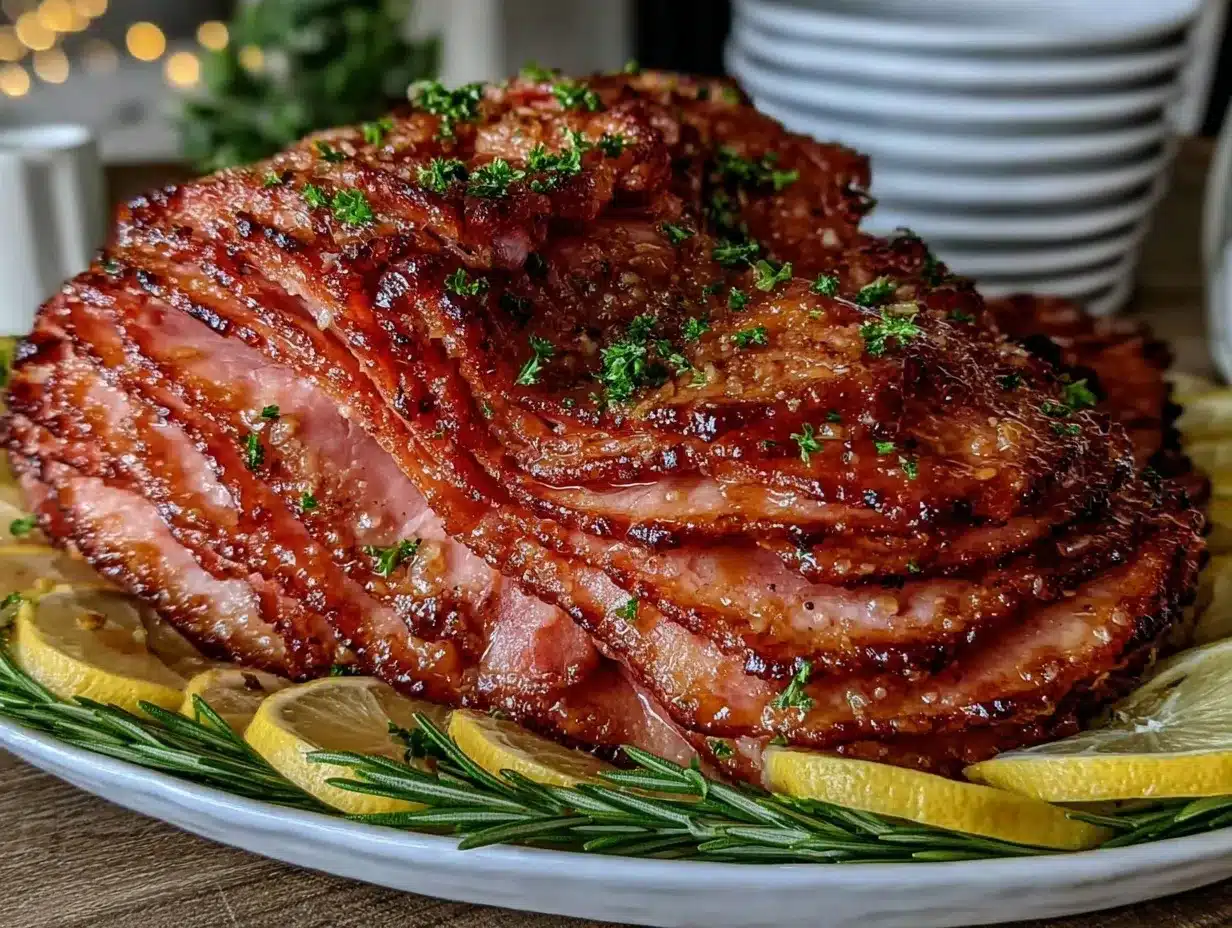 lemon glazed Easter ham preparation steps