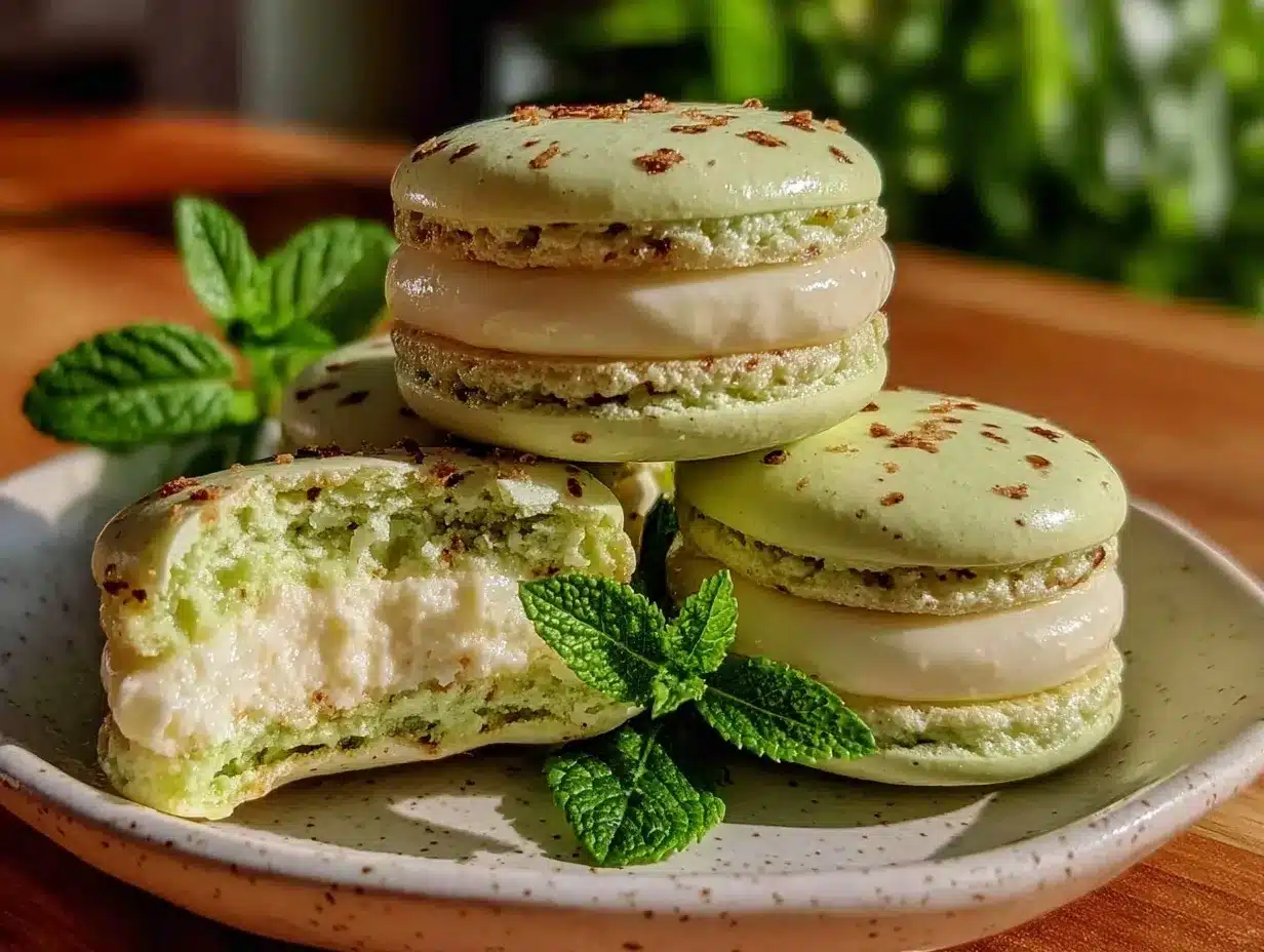 mint macarons recipe preparation steps