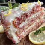 moist pink lemonade cake - featured image