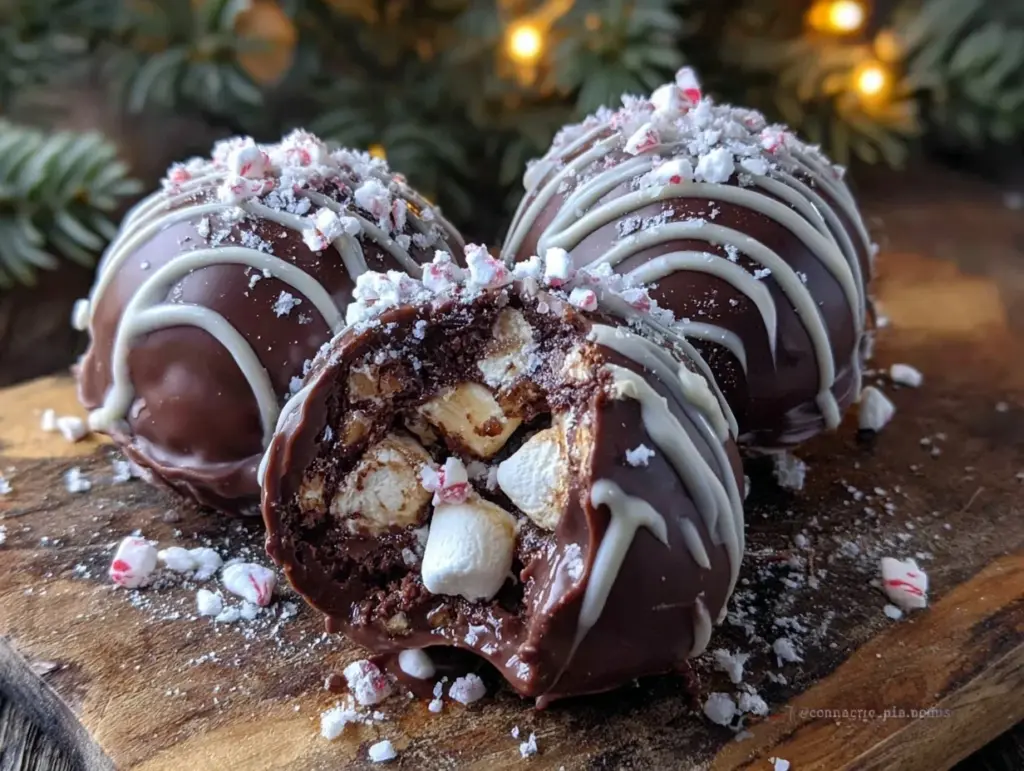 peppermint hot chocolate bombs - featured image