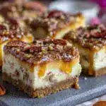 praline pecan cheesecake bars - featured image