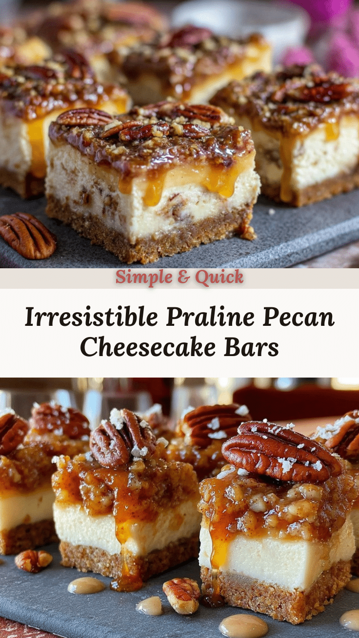 praline pecan cheesecake bars recipe
