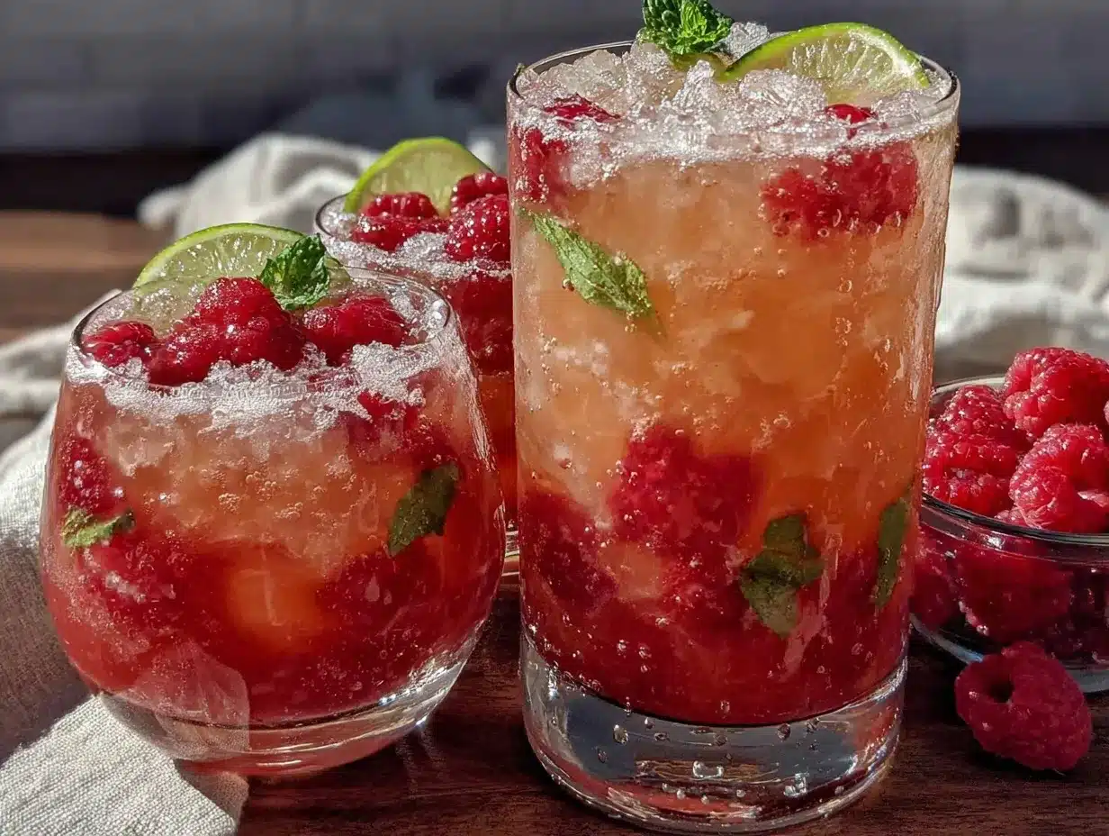 raspberry mojito cocktail recipe preparation steps
