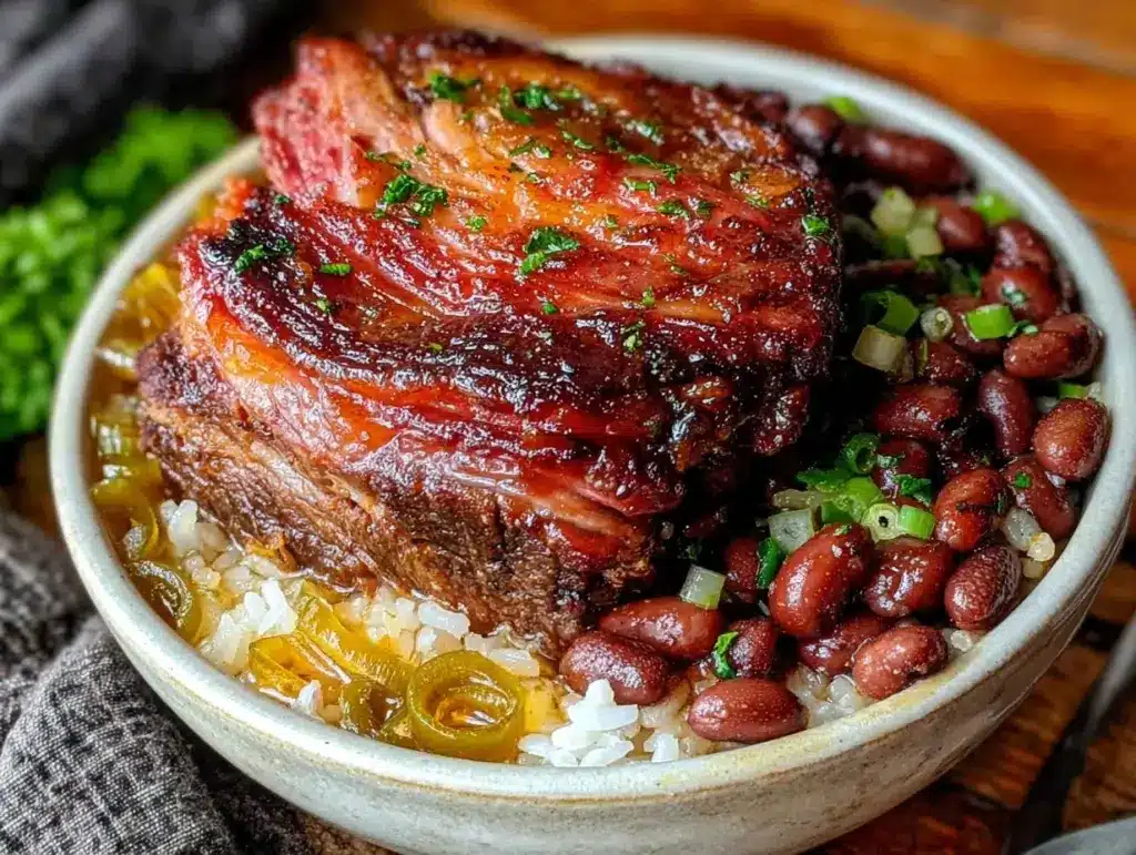 red beans and rice with smoked ham hock - featured image