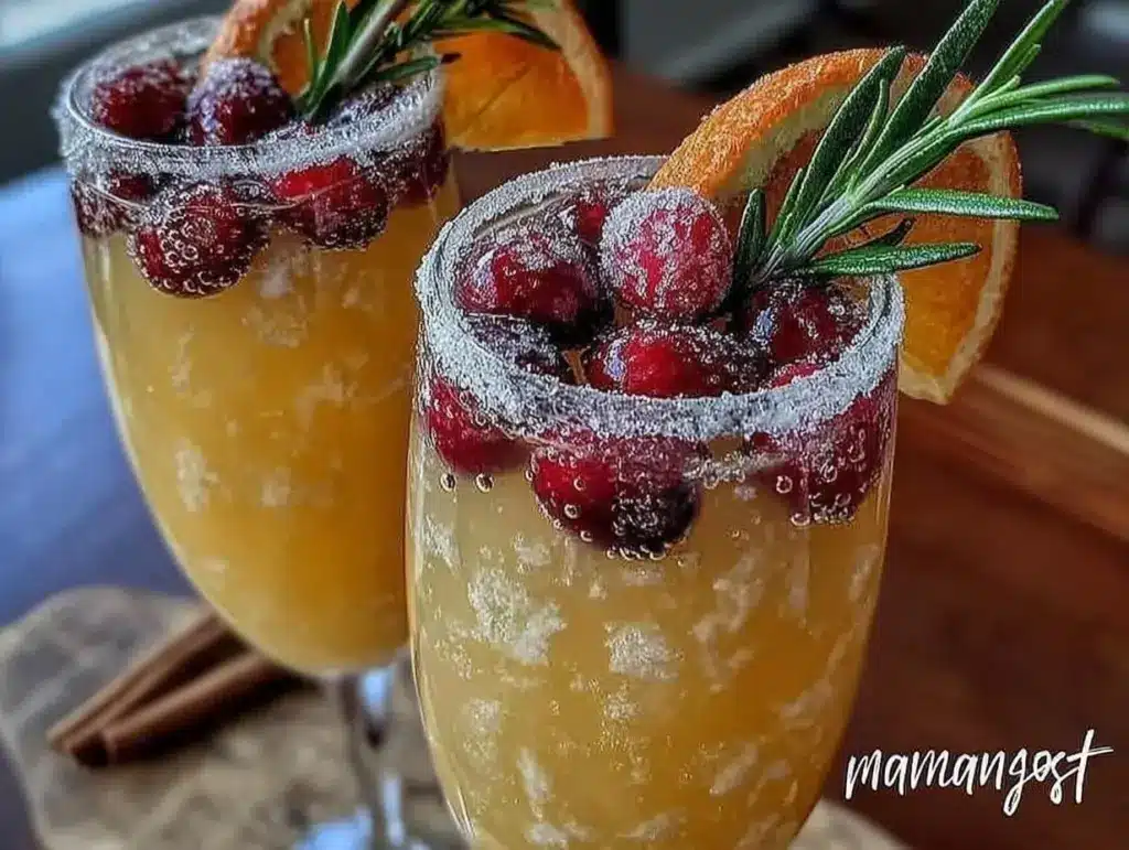 sparkling Christmas mimosa recipe - featured image
