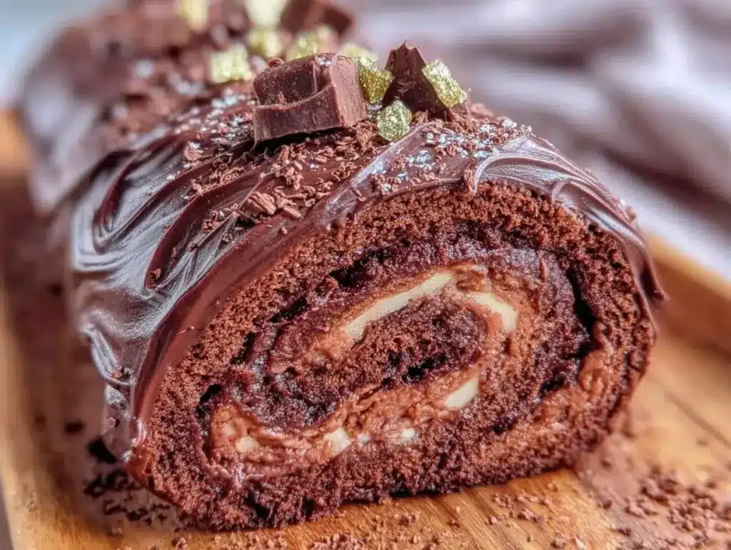 triple chocolate yule log - featured image