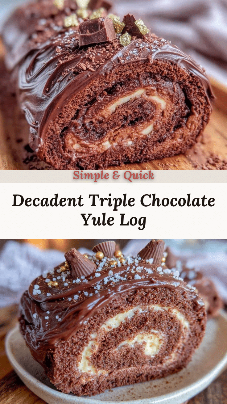 triple chocolate yule log recipe