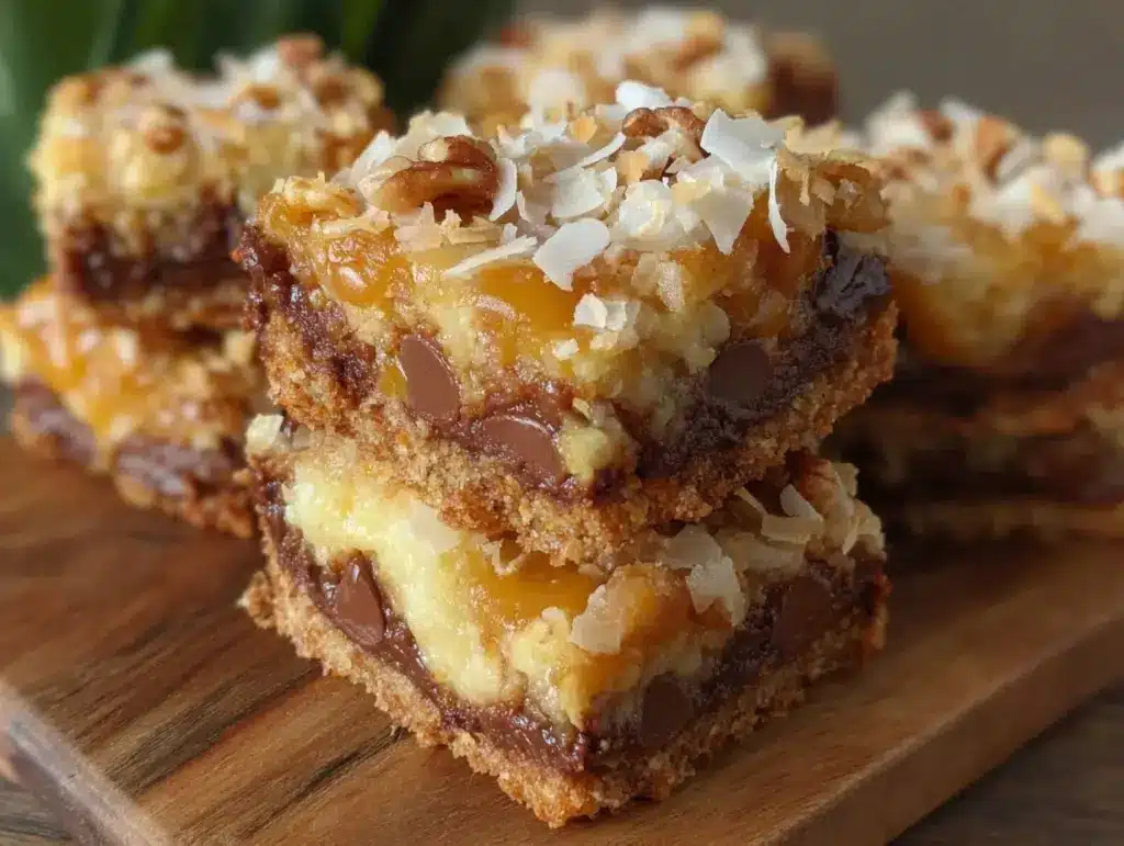 ultimate chewy seven layer bars recipe - featured image