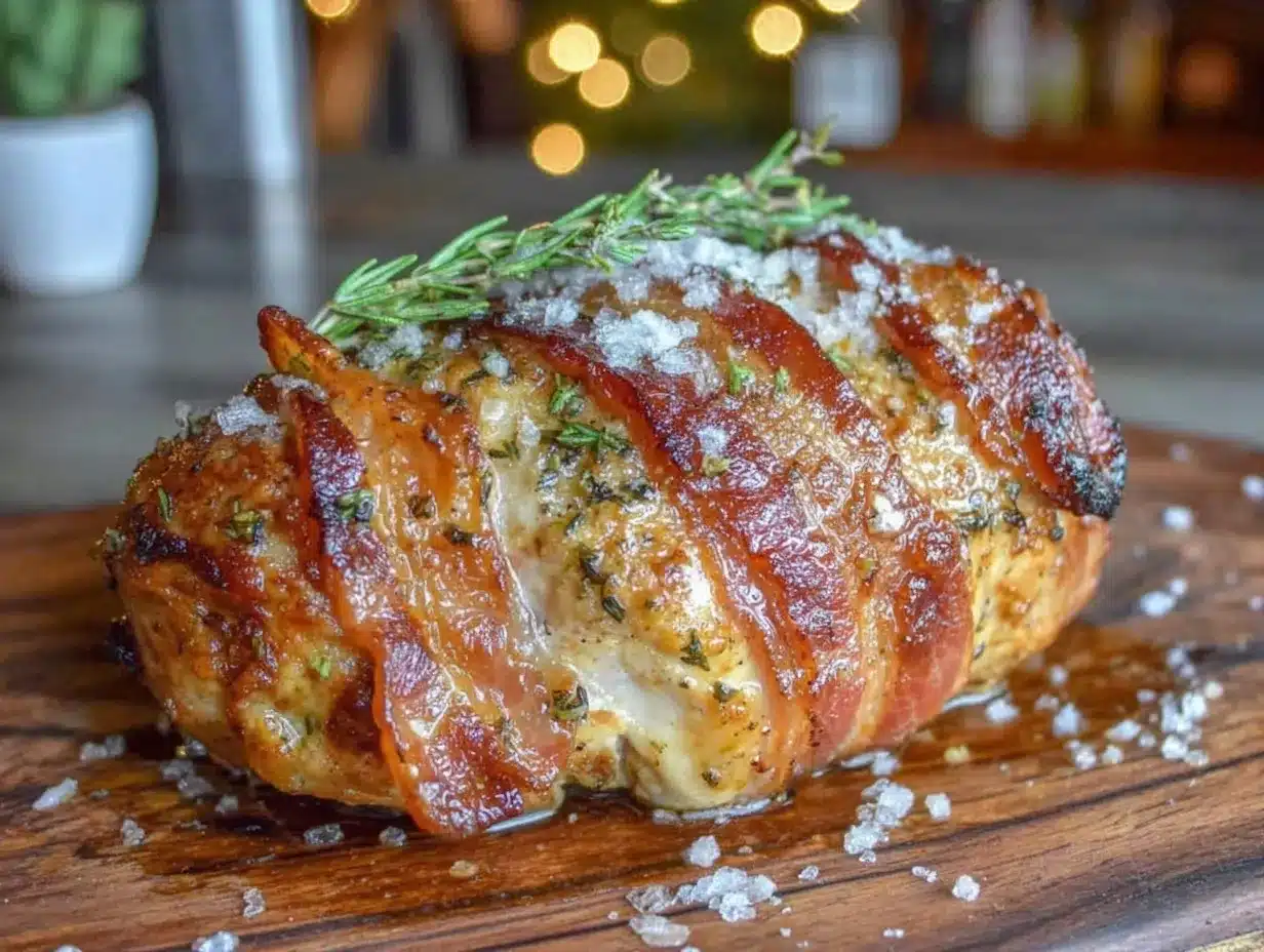 air fryer bacon-wrapped chicken breast preparation steps