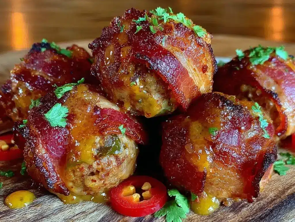 bacon-wrapped jalapeño meatballs - featured image