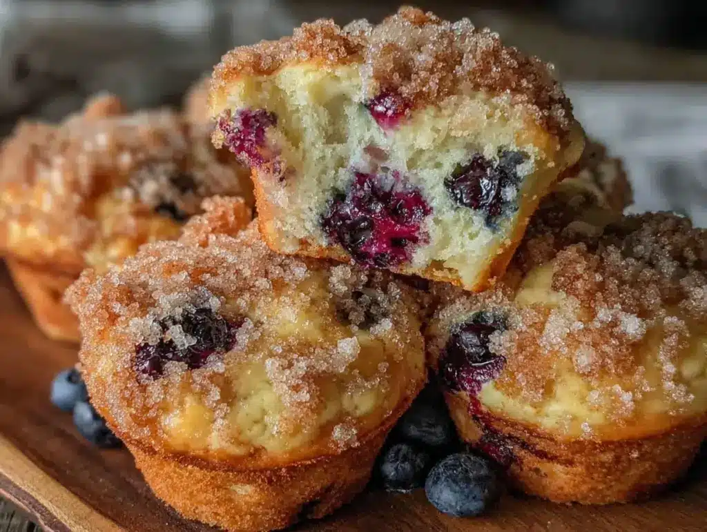 blueberry muffins with crumb topping - featured image