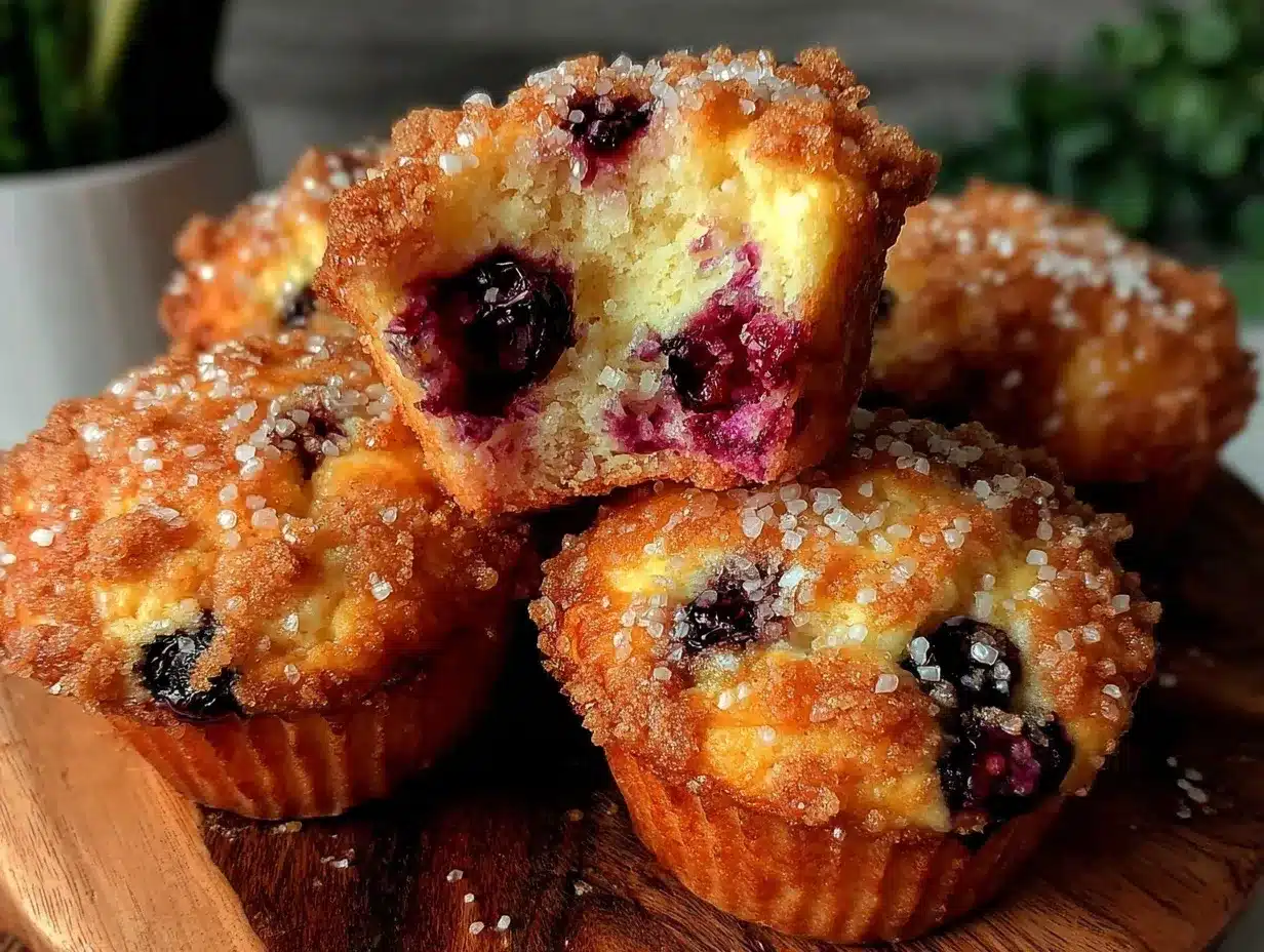 blueberry muffins with crumb topping preparation steps