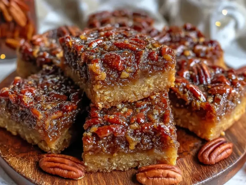 bourbon pecan pie bars - featured image