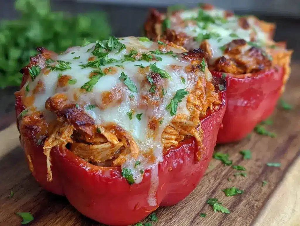 buffalo chicken stuffed peppers - featured image