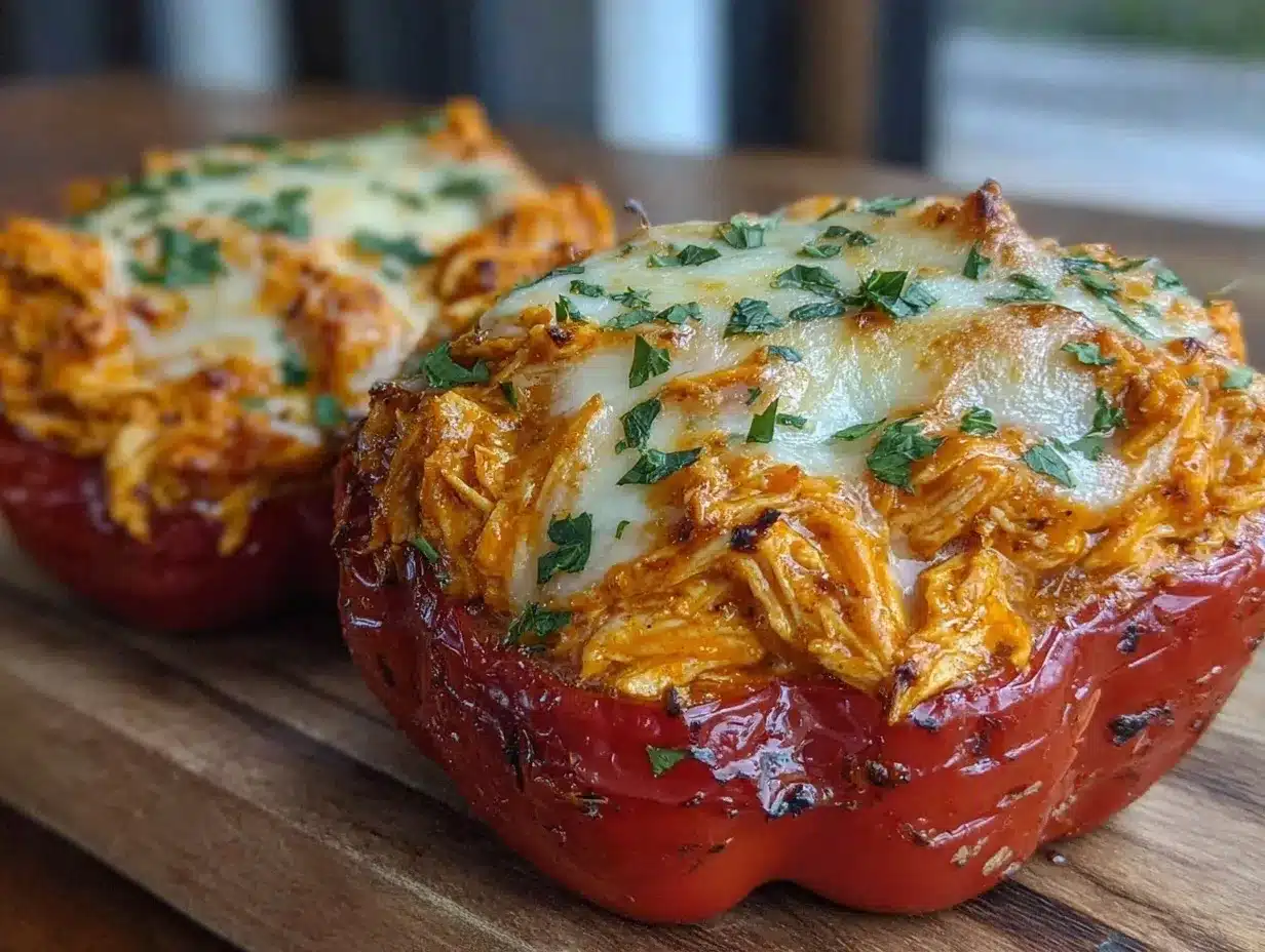 buffalo chicken stuffed peppers preparation steps