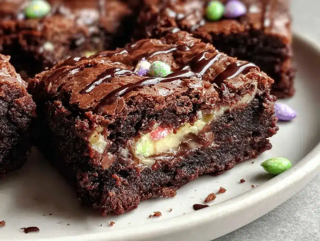 Cadbury Egg stuffed brownies - featured image