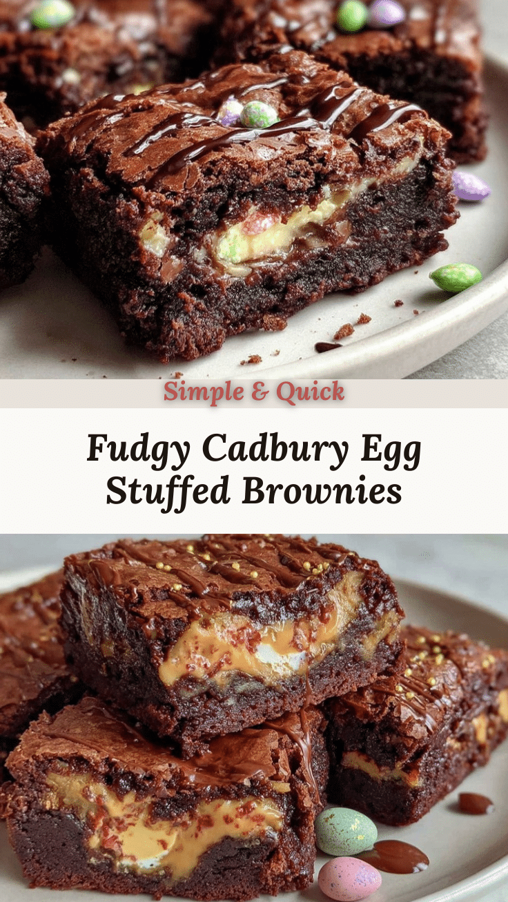Cadbury Egg stuffed brownies recipe