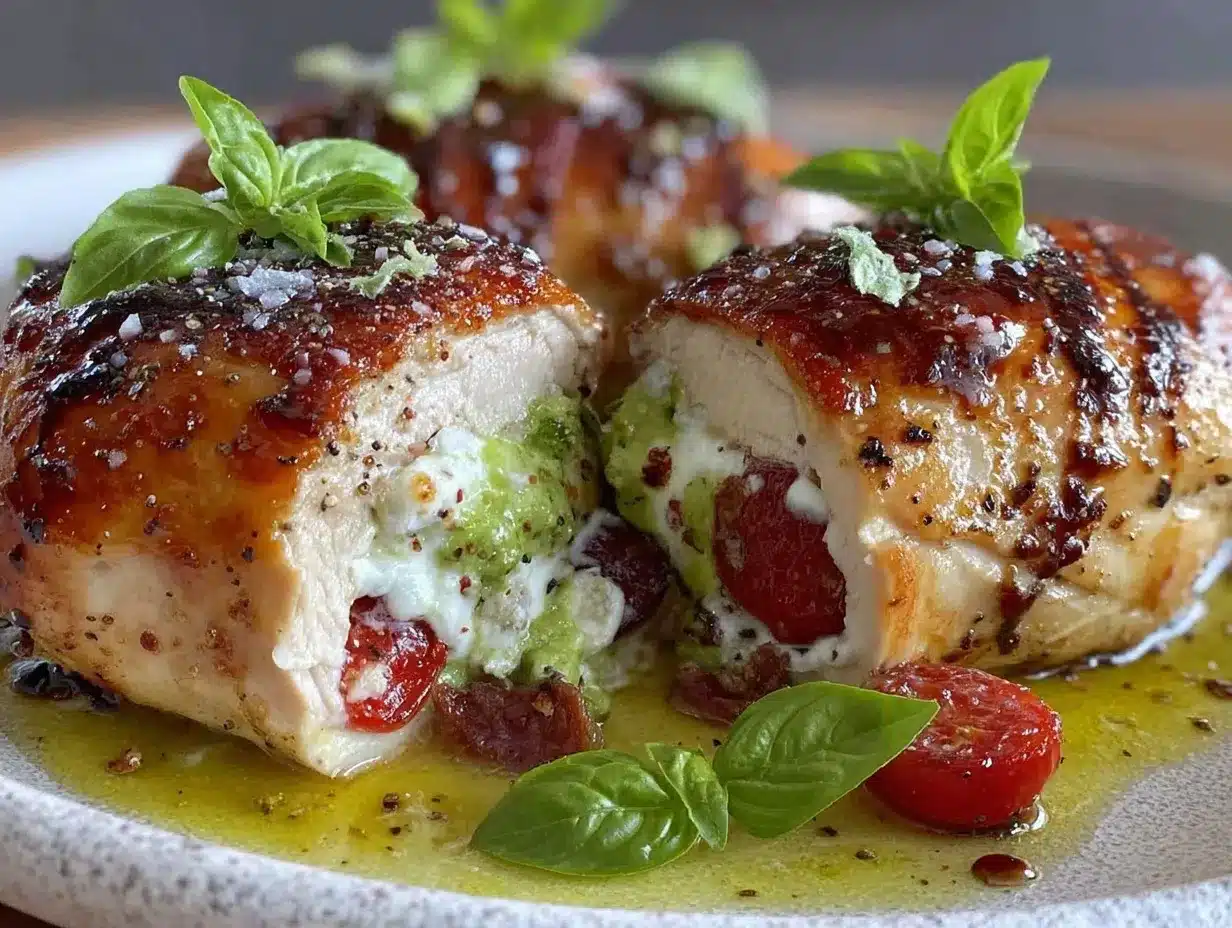 Caprese stuffed chicken breast preparation steps