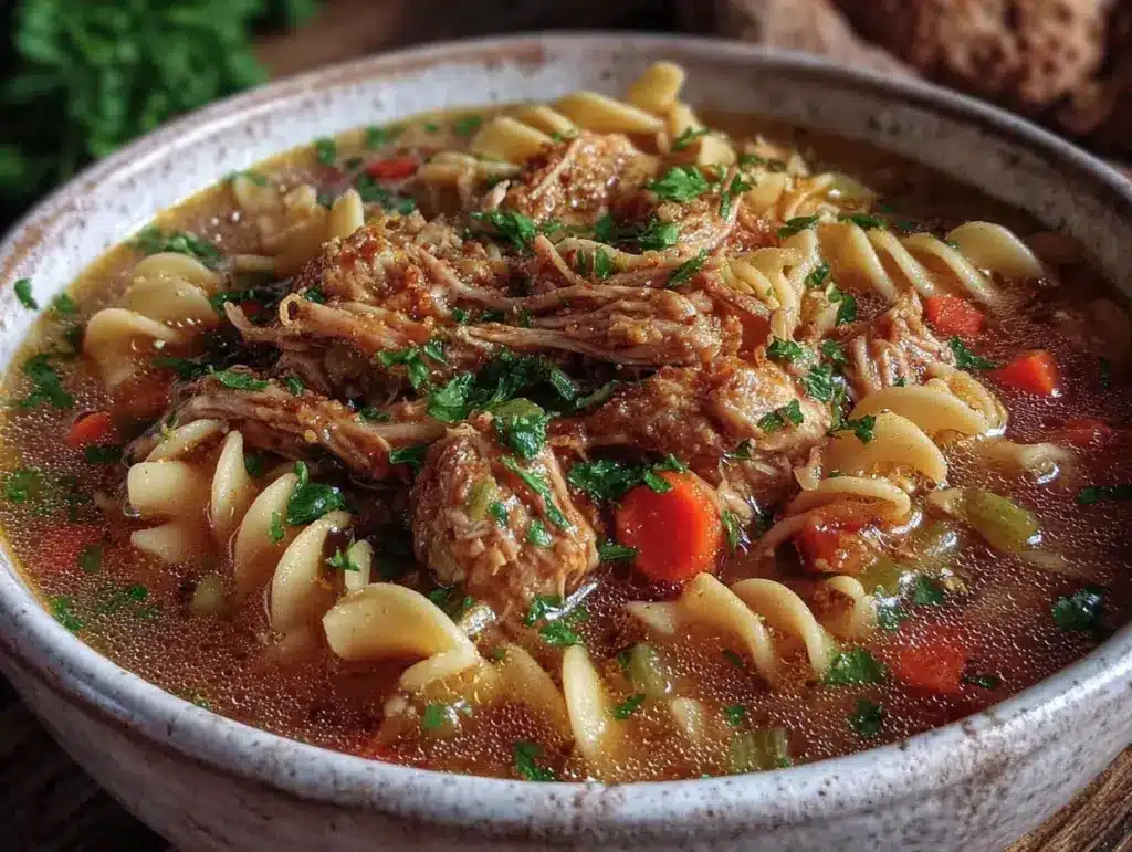 cozy chicken noodle soup - featured image