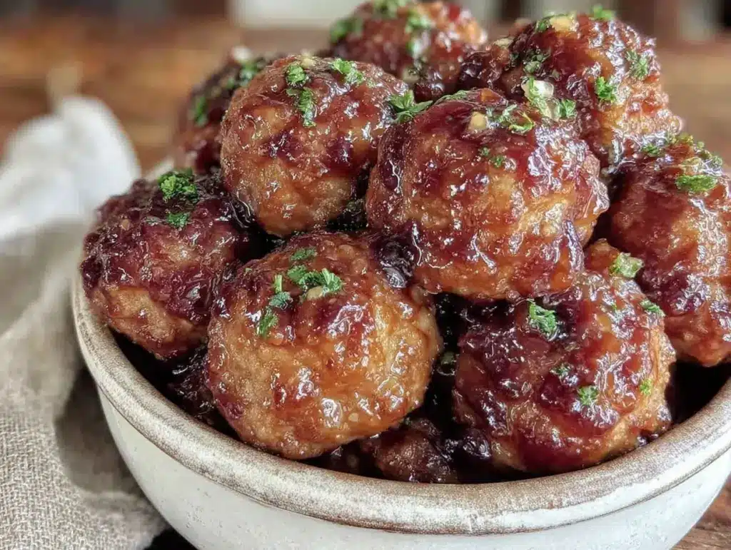 cozy crockpot honey garlic meatballs - featured image