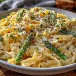 creamy asparagus pasta - featured image