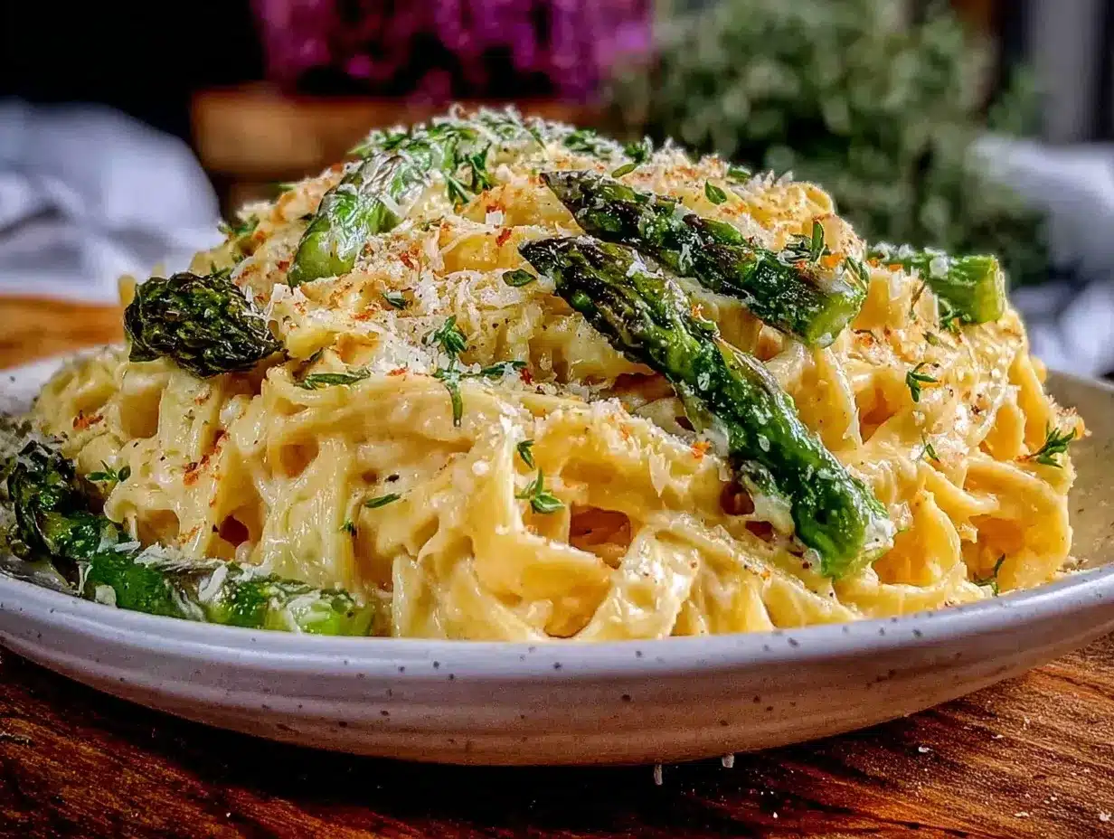 creamy asparagus pasta preparation steps