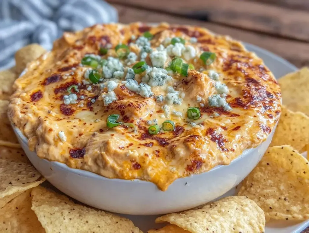 creamy buffalo chicken dip - featured image