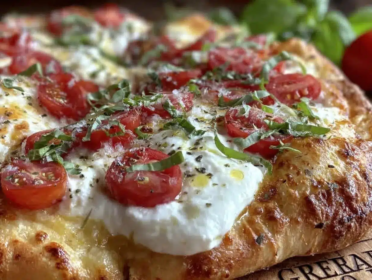 Creamy Burrata Margherita Pizza preparation steps