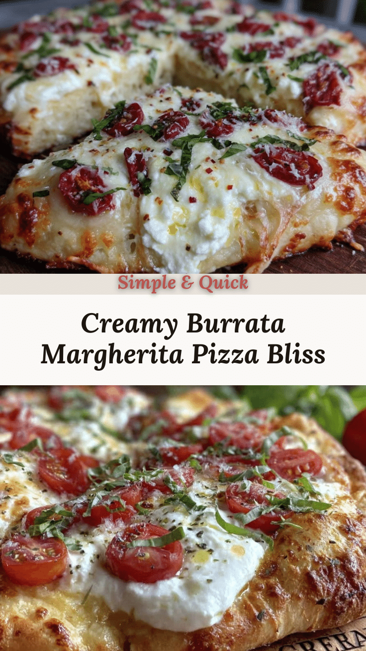 Creamy Burrata Margherita Pizza recipe