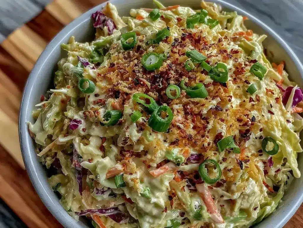 creamy coleslaw with tangy dressing - featured image