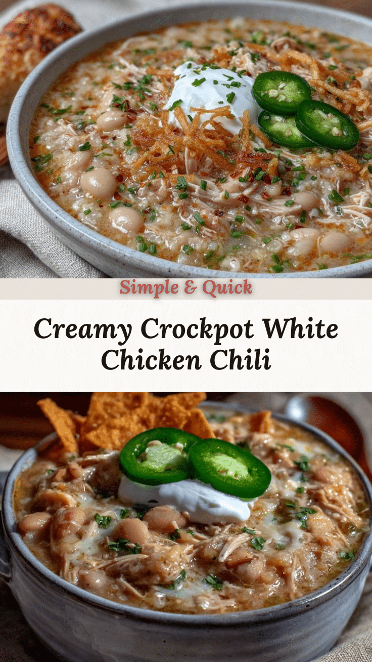 creamy crockpot white chicken chili recipe
