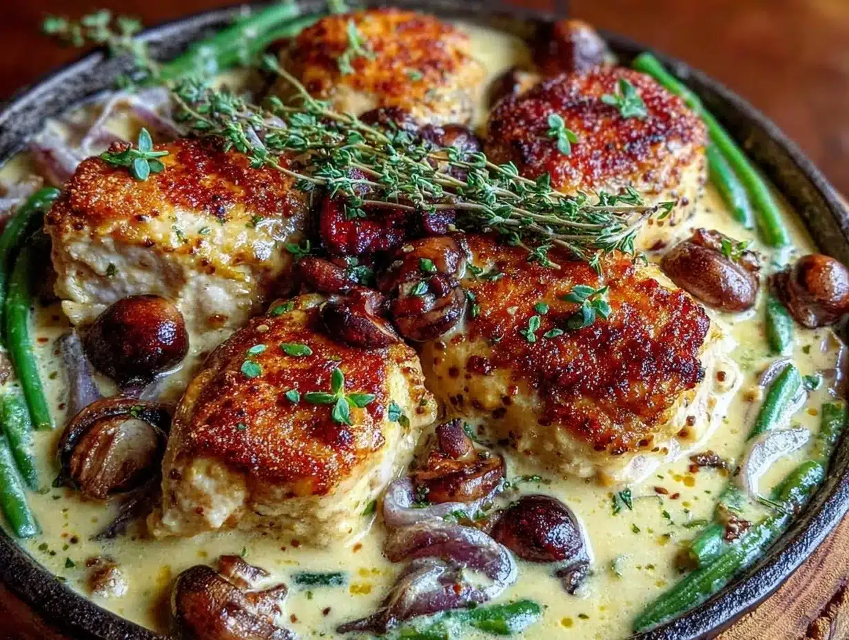 creamy Dijon chicken skillet preparation steps