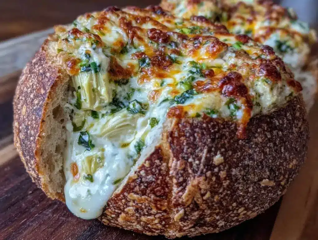 creamy hot spinach artichoke dip - featured image