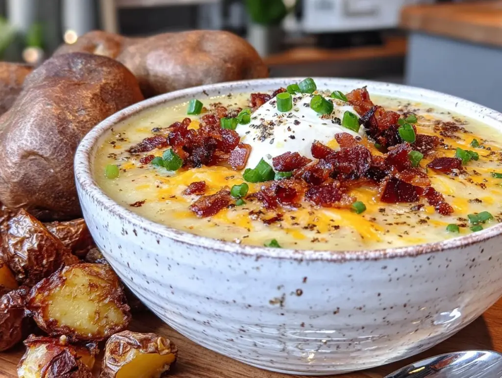creamy loaded baked potato soup - featured image