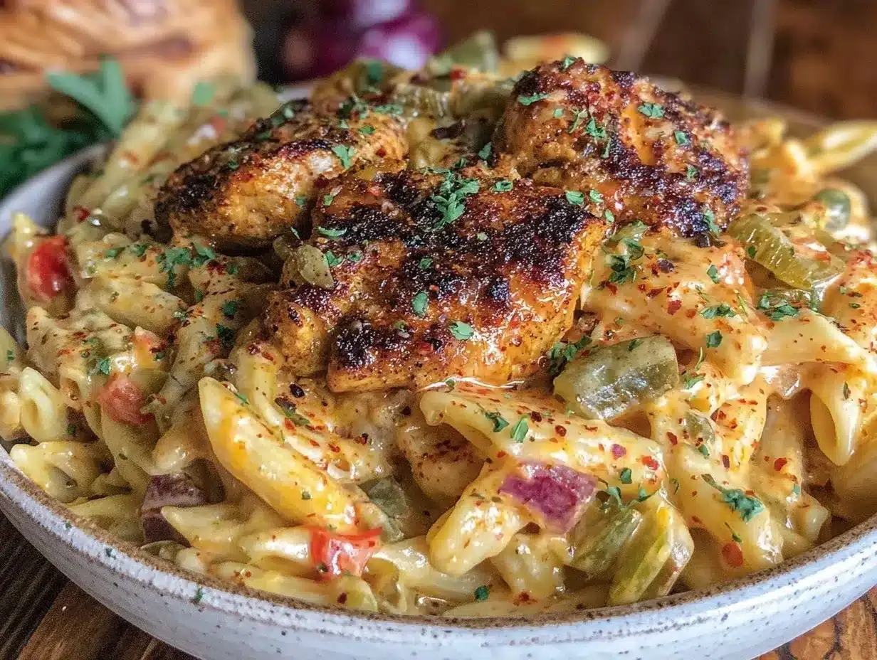 creamy one-pot cajun chicken pasta preparation steps