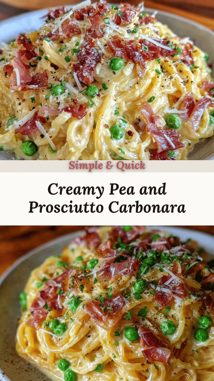 creamy pea and prosciutto carbonara recipe