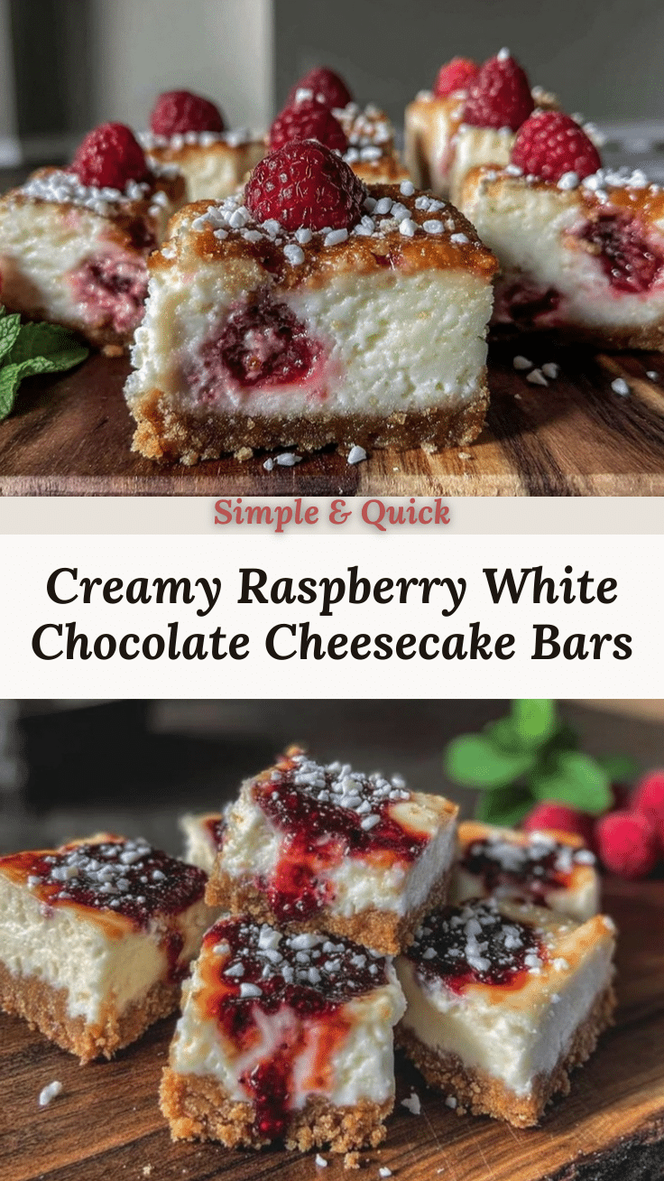 creamy raspberry white chocolate cheesecake bars recipe