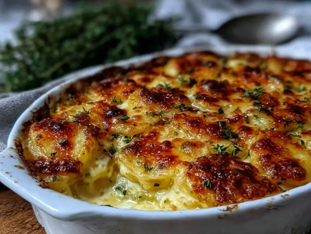 creamy scalloped potatoes with gruyere - featured image