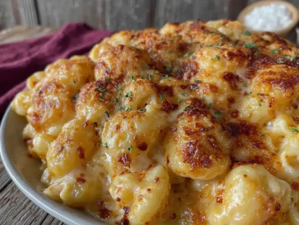 creamy slow cooker mac and cheese recipe - featured image